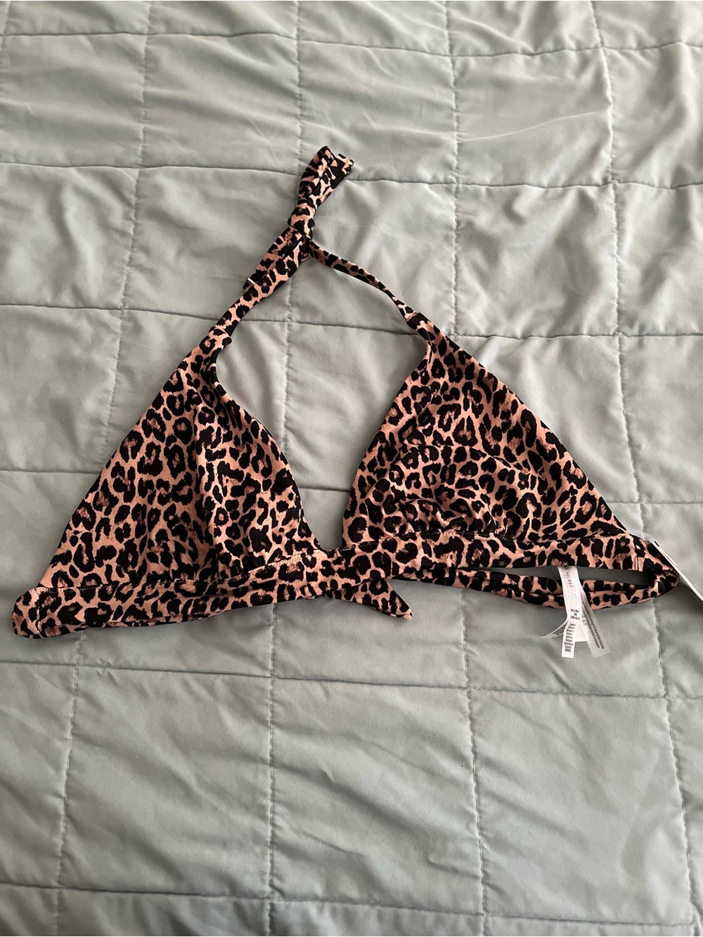 Victoria's Secret Leopard-Print Triangle Bikini Top - Pink & Black